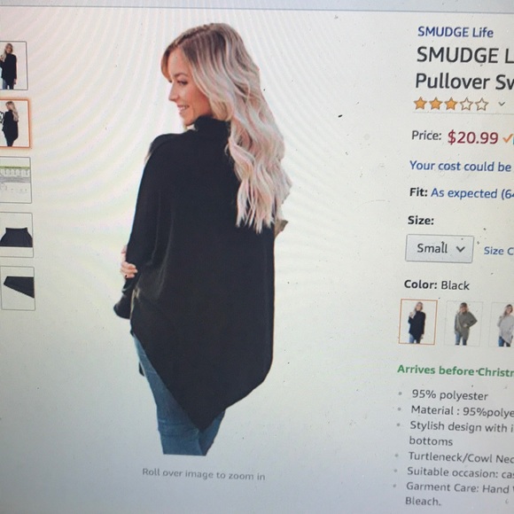 Black Mock Turtleneck Sweater - Picture 3 of 5